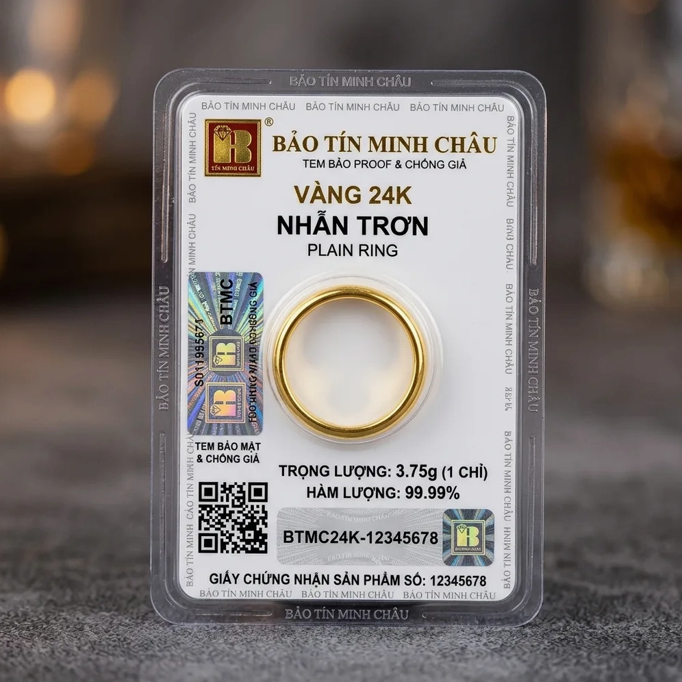 Chi tiết nhẫn tròn Bảo Tín Minh Châu