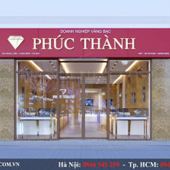 Cửa hàng Tiệm Vàng Phúc Thành trưng bày sản phẩm nổi bật