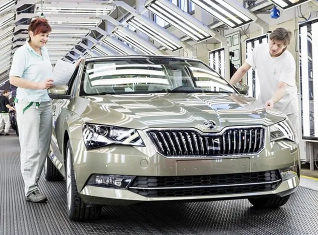Dàn xe Skoda tại một triển lãm