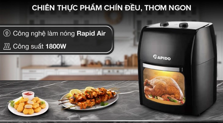 Không gian bếp hiện đại với sản phẩm Rapido