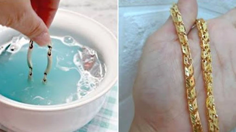 Làm sáng vàng 18K bằng giấm ăn