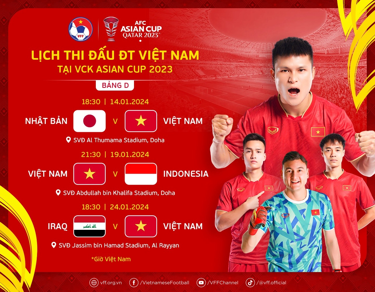 Lịch thi đấu của đội tuyển Việt Nam năm 2023