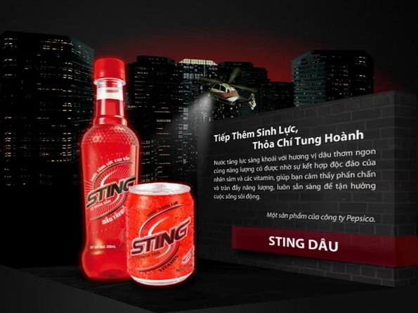 Lon nước tăng lực Sting hương dâu