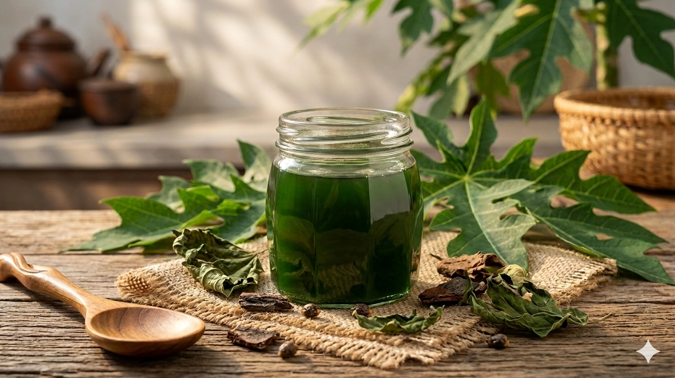 Ly nước lá đu đủ