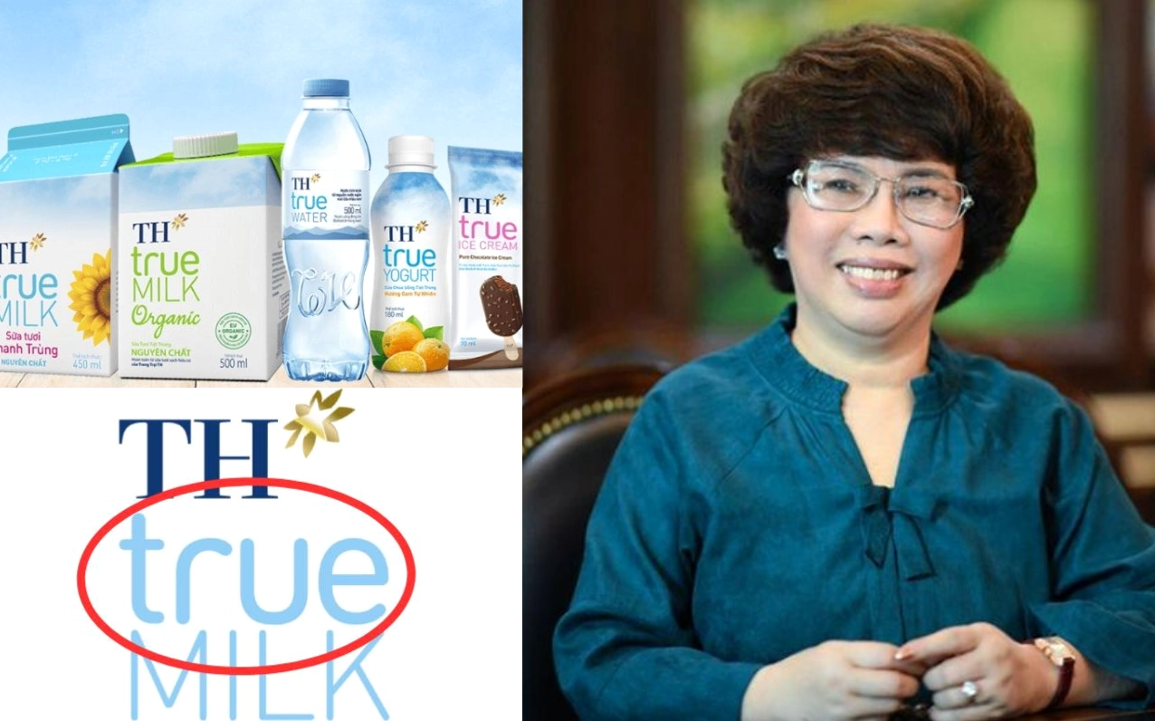 Sản phẩm TH True Milk trên kệ hàng quốc tế