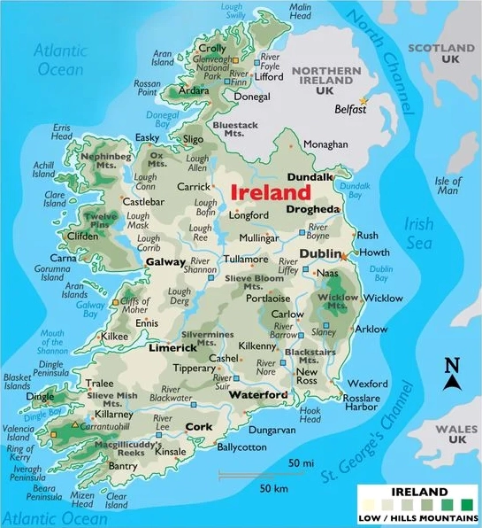 Vị trí địa lý của Ireland